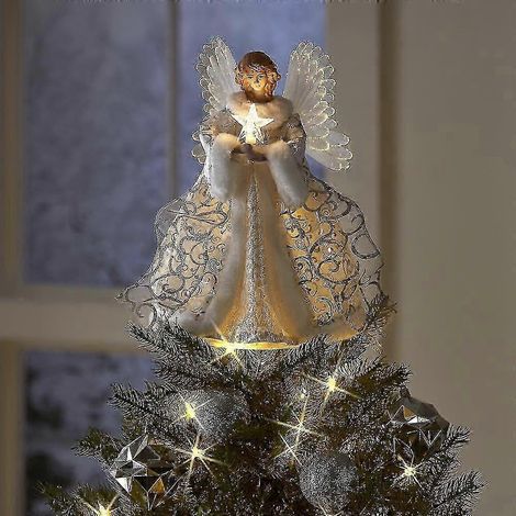 Décoration de sapin de Noël avec ange et fée lumineux LED USB - Décoration pour la maison, l'intérieur et les fêtes du Nouvel An. Couleur : B (1/4)