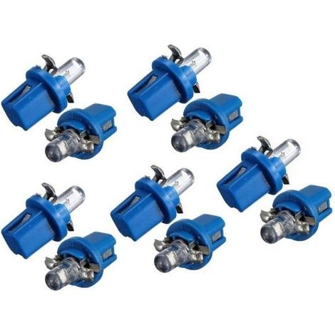 HONORNIC - 10x AMPOULE LED COMPTEUR TABLEAU DE BORD B8-5D T5 Lampe avec support BLEU TUNING auto voiture lumiere (1/4)
