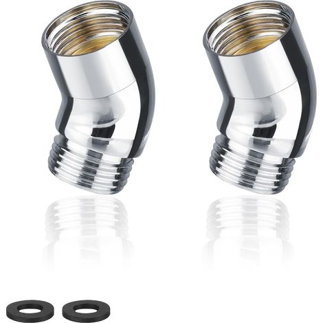 BRAVIX Adaptateur, 2 Pièces 135° Coude Inclinaison Adaptateur de Pommeau de Douche, Laiton Douchette Adaptateur, Convient aux Douchettes à Main