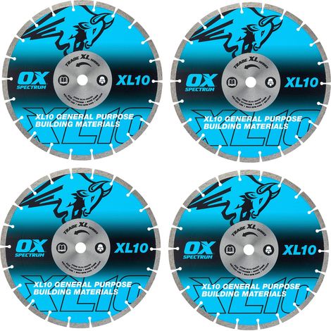 OX Trade XL-10 12 Inch Segmented Diamond Blades x4 Cutting Discs 300/20mm (1/5)