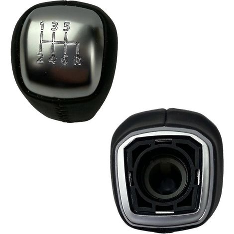 Pomello del cambio sportivo in pelle nera per Land Rover Range Rover Evoque del 2011 con cambio manuale a 6 marce, modello LR024719 (1/5)
