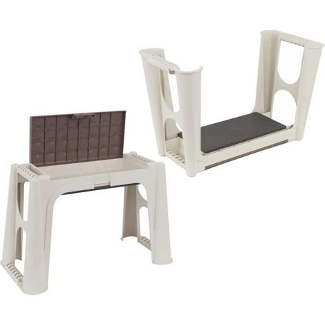 Banco multiusos con ORGANIZADOR DE HERRAMIENTAS con funda para sentarse y GOMA DE ESPUMA para arrodillarse. Dimensiones  58x29x37 cm. (1/4)