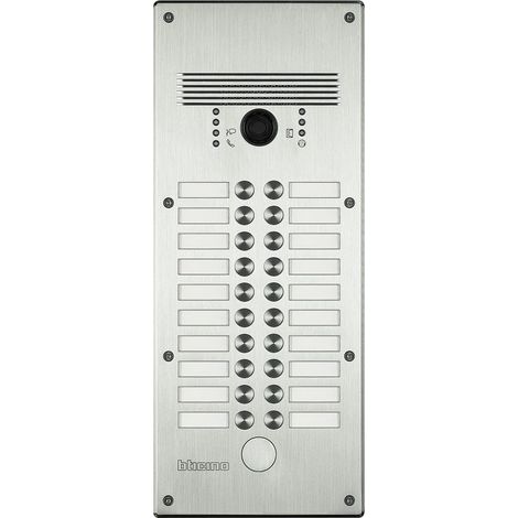 Platines monobloc antivandales à bouton poussoir Linea 300 pour 13 à 20 appels façade Alu (308004) (1/2)