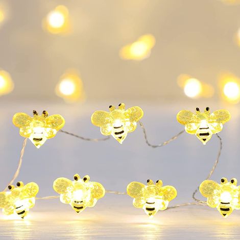 Lichterkette, Bienen-Lichterkette, batteriebetrieben, Party-Baumdekoration, 20 LEDs