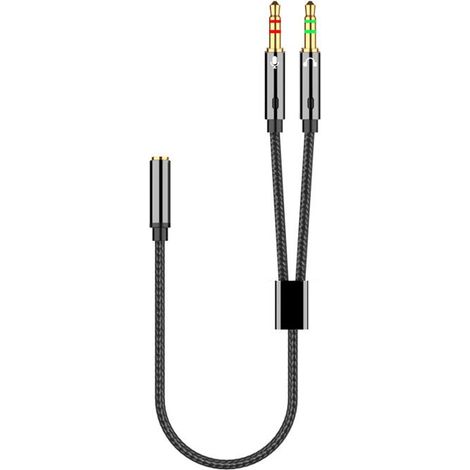 Ecleanfy - Adaptateur Jack Audio Stéréo 3,5mm, Adaptateur Splitter Y Micro Casque,  pour PC PS4 Xbox One Ordinateur, écouteur-0.5m