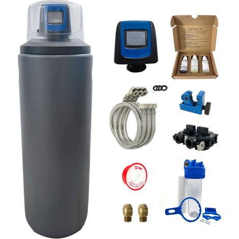 Adoucisseur D'eau Tactile 20l Fleck 5800 Xtr Fabriqué En France Avec Kit D'installation Complet (1/5)