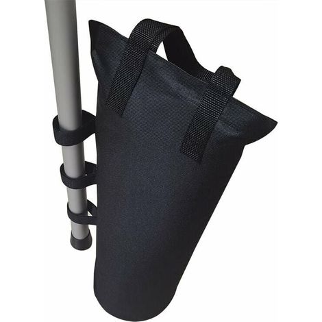 Lot de 4 sacs de lestage pour tonnelle - Tente-auvent - Sacs de sable - Installation extérieure instantanée - Pieds lestés - Noir (Fermeture éclair, Noir) (1/5)