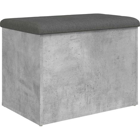 Banco con almacenaje madera ingeniería gris hormigón 62x42x45cm vidaXL