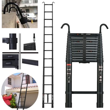 Echelle télescopique 16.4ft pliable extensible Escabeau multi-usage Alu 5M