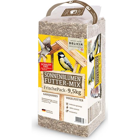 DELICIA® Sonnenblumen Futter-Mix 9,5 kg Vogelfutter Ganzjahresfutter (1/3)