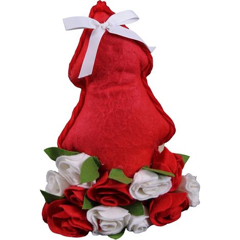 Fermaporta albero natale rosso rose rosso e bianco (kit da 5)