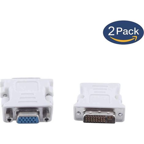2 Adaptateur vidéo, DVI-I 24+5 mâle vers VGA femelle, convertisseur signal numérique analogique, pour PC portable moniteur projecteur (1/5)
