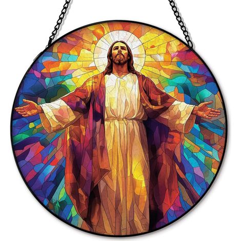 Vitrail chrétien décoratif – Attrape-soleil 20 cm