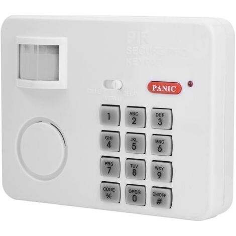 Système d'alarme de sécurité à la maison Kit simple d'alarme d'alarme anti-intrusion, mot de passe d'alarme de capteur de mouvement PIR sans fil Clavier de sécurité à domicile Détecteurs infrarouges (1/5)
