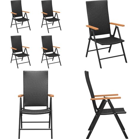 Gartenstühle 4 Stk. Poly Rattan Schwarz - Gartenstühle - Sitzgelegenheiten Im Freien - Outdoor Möbel - Rattan Gartenstühle - Wetterfestes Material - Home & Living (1/5)