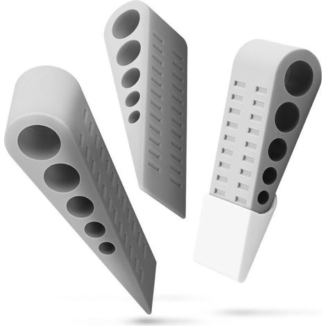 Cale Porte [Lot de 3], Caoutchouc Antidérapant sans Fixation Parfait pour Carrelage, Tapis, Moquette, Planché et Surfaces Stratifié – Buté Stop Butoir Arrêt de Porte Non Toxique et sans Odeur (1/4)