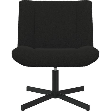 Maison Exclusive - Chaise pivotante Noir 63 x 75 x 76 cm Peau de mouton