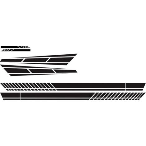 PA Karosserie-Seitenhaubenrock-Aufkleber, Auto-Aufkleber, 6 x Vinyl-Aufkleber, Streifen, Grafiken, Karosserie-Seitenhaubenabdeckung, Rückspiegel für (Farbe: Schwarz) (1/4)