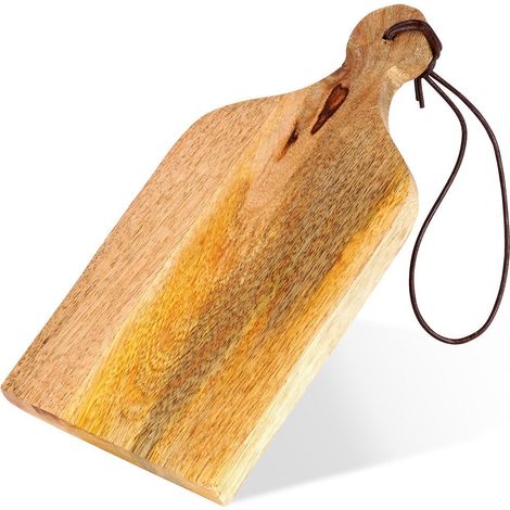 Schneidebrett aus Mangoholz mit Griff, 10 x 19,5 x 1,3 cm (1/5)