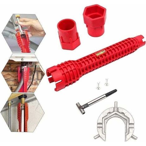 Multifonctions Outil D'Installation Pour Évier, Cle Serrage Robinet Multi-usages, Outil de Réparation pour Robinet pour Cuvette de Toilettes Robinet D'évier Salle de Bain Cuisine Plomberie Gro,de DEBU
