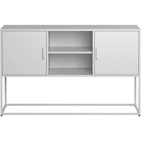 CAIziBuffet/armoire de rangement en métal blanc, 120 x 40 x 75 cm (1/5)