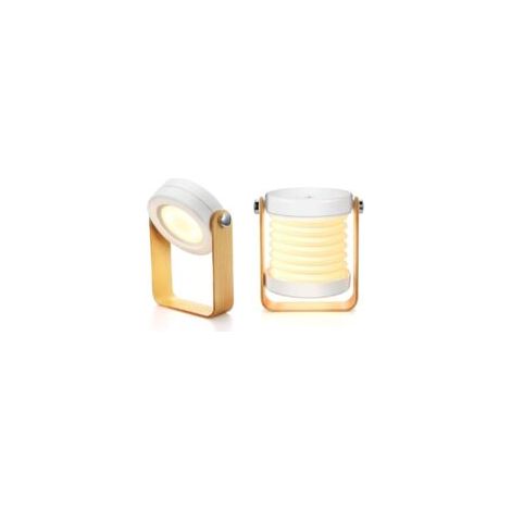 – Berührungsempfindliche, dimmbare Nachttischlampe – 1200-mAh-Akku – 3 Helligkeitsstufen – Elegantes Design mit Holzgriff – Crezuo