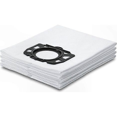 Lot de 4 sacs filtrants en feutre de coton pour aspirateurs eau et poussière WD 4, WD 5, WD 6, WD 4290, 5200 M, 5300 M, 5600 MP - Filtres de rechange, compatibles humide/sec, 2,5 L, universels. (1/4)