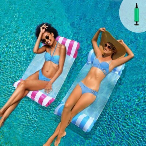 Set di 2 amache da piscina, materassini gonfiabili per piscina, amaca galleggiante inclinabile 4 in 1, amaca acquatica, boe e materassini gonfiabili, accessori gonfiabili per piscina, estate (1/5)