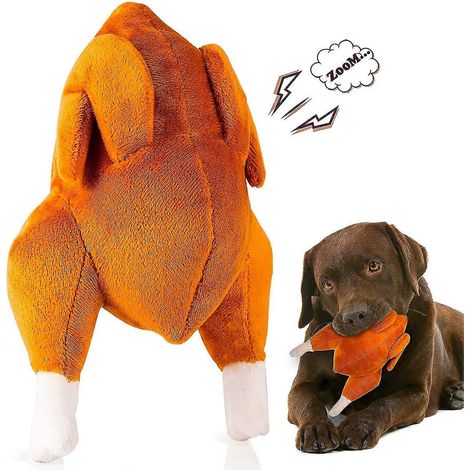 Dog Plush Toy,Turkey Shape Plush Dog Toys Puppy Dog Cat Toys - Soft Grilled Turkey Chicken Plush Puppy Toys (1/4)