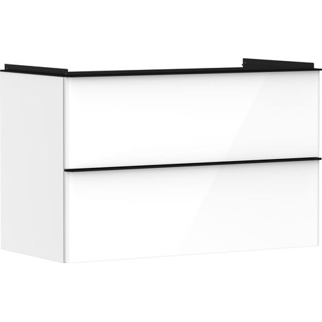 Meuble sous-vasque Xelu Q 980x605x475mm avec poignée matte noire (1/5)
