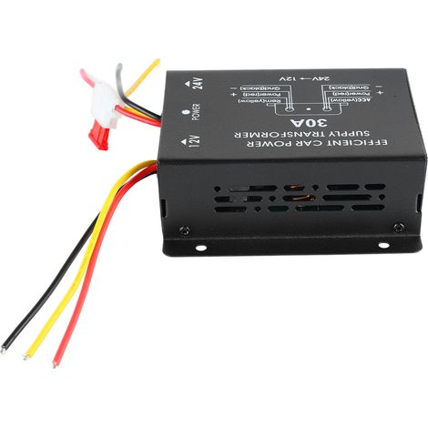 Convertisseur abaisseur de tension 24V vers 12V 30A, régulateur d'alimentation pour autoradio, camion, bus et voiture (1/5)