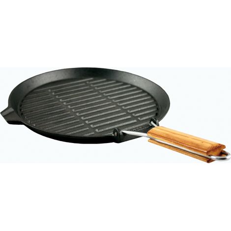 Baumalu - Grill rond fonte 25,5 cm - manche rétractable