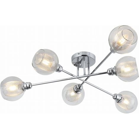 Lampadario Candellux Dixi 36-61362 6xE14 cromo vetro trasparente (1/2)