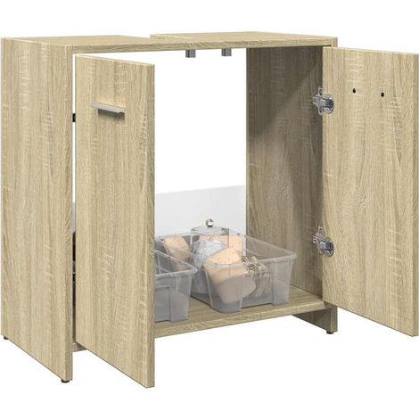 Waschbeckenunterschrank Sonoma-Eiche 60x33x60 cm Holzwerkstoff