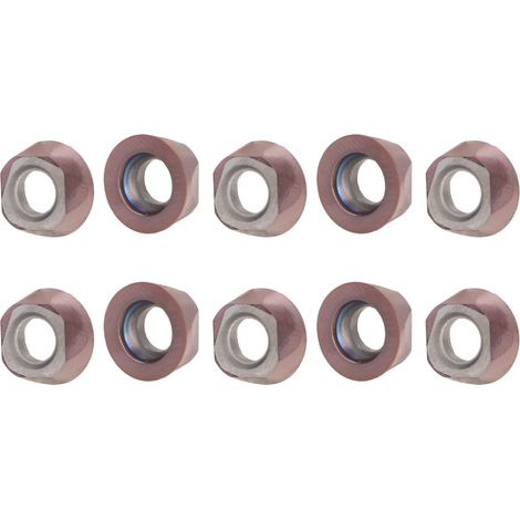 Lot de 10 plaquettes rondes en carbure, adaptées au tournage sur tour CNC pour le travail du bois et à l'usinage du bronze, revêtues de carbure (modèle : RPMT1204MOE-TT).