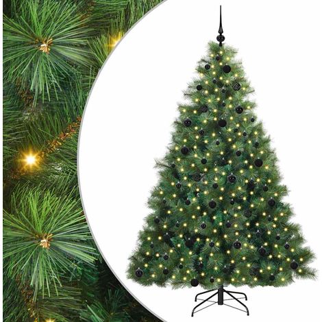 Sapin de Noël artificiel avec 300 LED Vert 210 cm PE et PVC vidaXL
