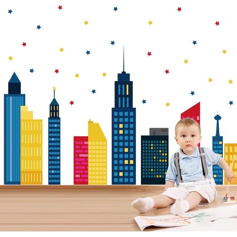 Stickers Muraux Super Héros Autocollant Mural Colorés Enfant Silhouette Deco Stickers Chambre Enfants Garçon Bébé Décoration (1/5)