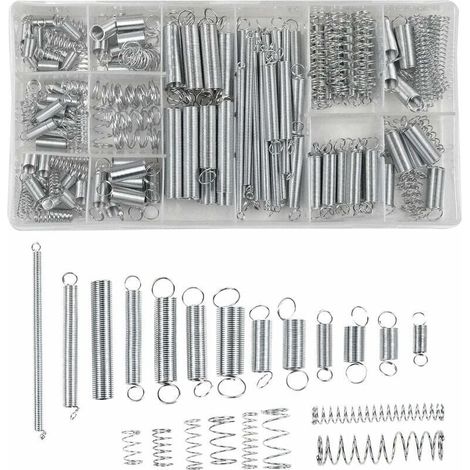 200 Pièces Ressorts de Compression Ressorts de Traction Assortiment de Ressorts d’Extension 20 Tailles Ressorts en Acier Galvanisé avec Boîte de Rangement (1/4)