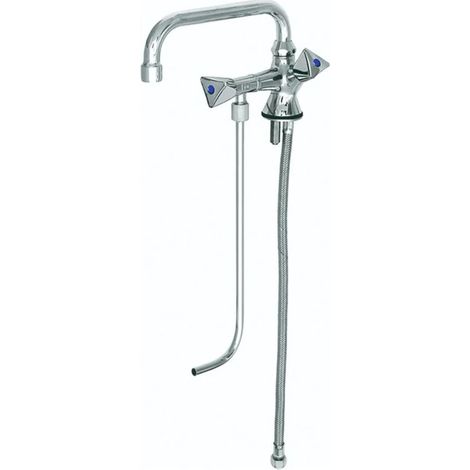 Robinet à eau froide pour cuisine, mitigeur chromé BRUSE avec réducteur de débit, céramique durable, aérateur anti-projections, kit installation complet pour bar et restauration professionnelle