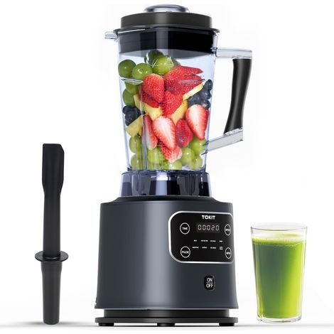 Blender 2000ml, Mixeur 1400W Métal Avec Écran LCD Tactile Et 8 Menus Et 9 Vitesses Pour Smoothie, Broyeur À Glace (1/5)