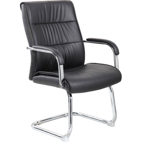 Bürostuhl Toowoomba, Wartezimmerstühle mit Armlehnen für Büro, Ergonomischer Wartestuhl, Cm 66x59h98, Schwarz
