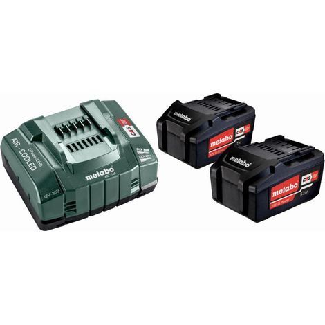 METABO 18V Energy Pack - Pack 2 Baterías 18 voltios + cargador rápido 2 x 5