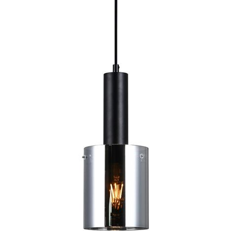 Italux Sardo - Modern Hanging Pendant Black 1 Licht mit Glas, Smoky Shade, E27 (1/3)