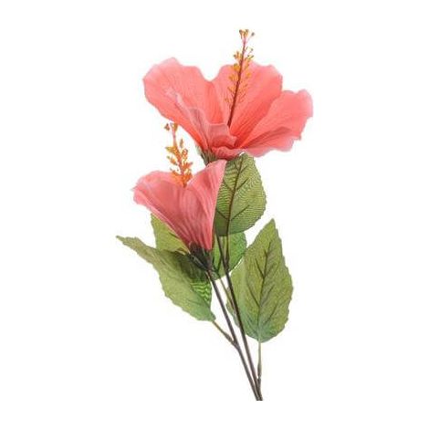 Ramo Ibisco Artificiale 25X71Cm Rosa Decorazione Casa Interni Esterni