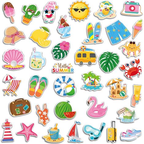 38 décorations magnétiques pour porte de voiture, réfrigérateur, cabine ou cuisine : flamant rose, gnome, palmier et motifs tropicaux hawaïens. Idéales pour les croisières estivales. (1/5)