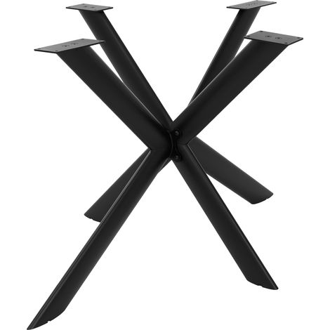 ML-Design Tischbeine Metall Schwarz, Tischgestell Spider Outdoor wetterfest, Tischfüße X-Form, Tischkufen aus Stahl, Tischuntergestell, Möbelfüße für Esstisch & Schreibtisch, 120x78x71,5 cm, Oval (1/5)