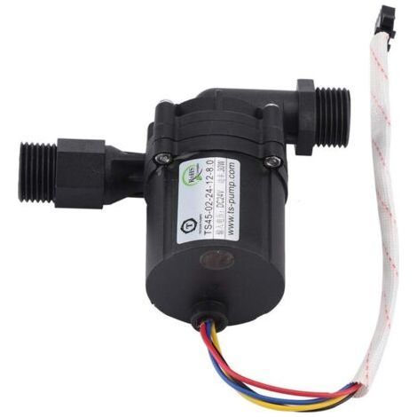 Brushless DC Water Pump, 24/12V Adjustable Water Circulation DC Pump for Air Power, Water Heater, Fountain, Small Fish Pond, Solar System(24V) (1/4)