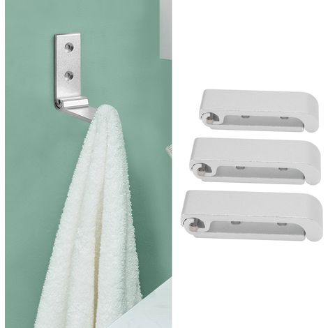 Lot de 3 patères pliables en alliage d'aluminium, idéales pour le bureau, la chambre, le salon, la salle à manger, la cuisine et la salle de bain. (1/5)
