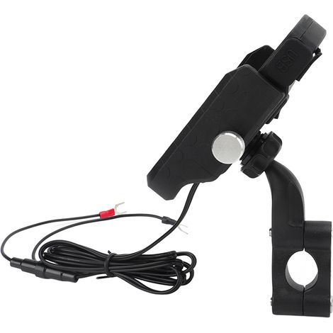 2-in-1 Motorrad-GPS-Halterung, 15-W-QC3.0-Schnellladegerät (kabellos), 12–24-V-Lenker-Handyhalterung (1/5)