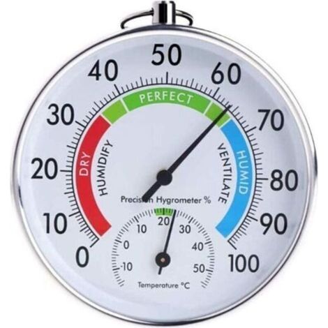 Intérieur Extérieur Forme Ronde Thermomètre Température Jardin hygromètre Testeur Comfortable Météo Humidité Mètres (1/5)